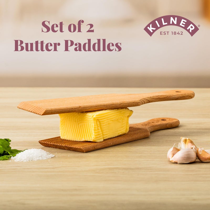 Kilner Beech Wood Butter Paddles | Set of 2 - Image 2